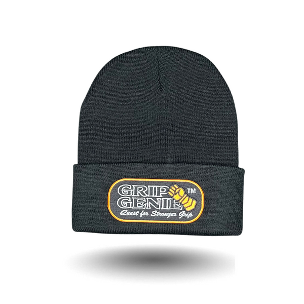 Knit Embroidered Patch Beanie