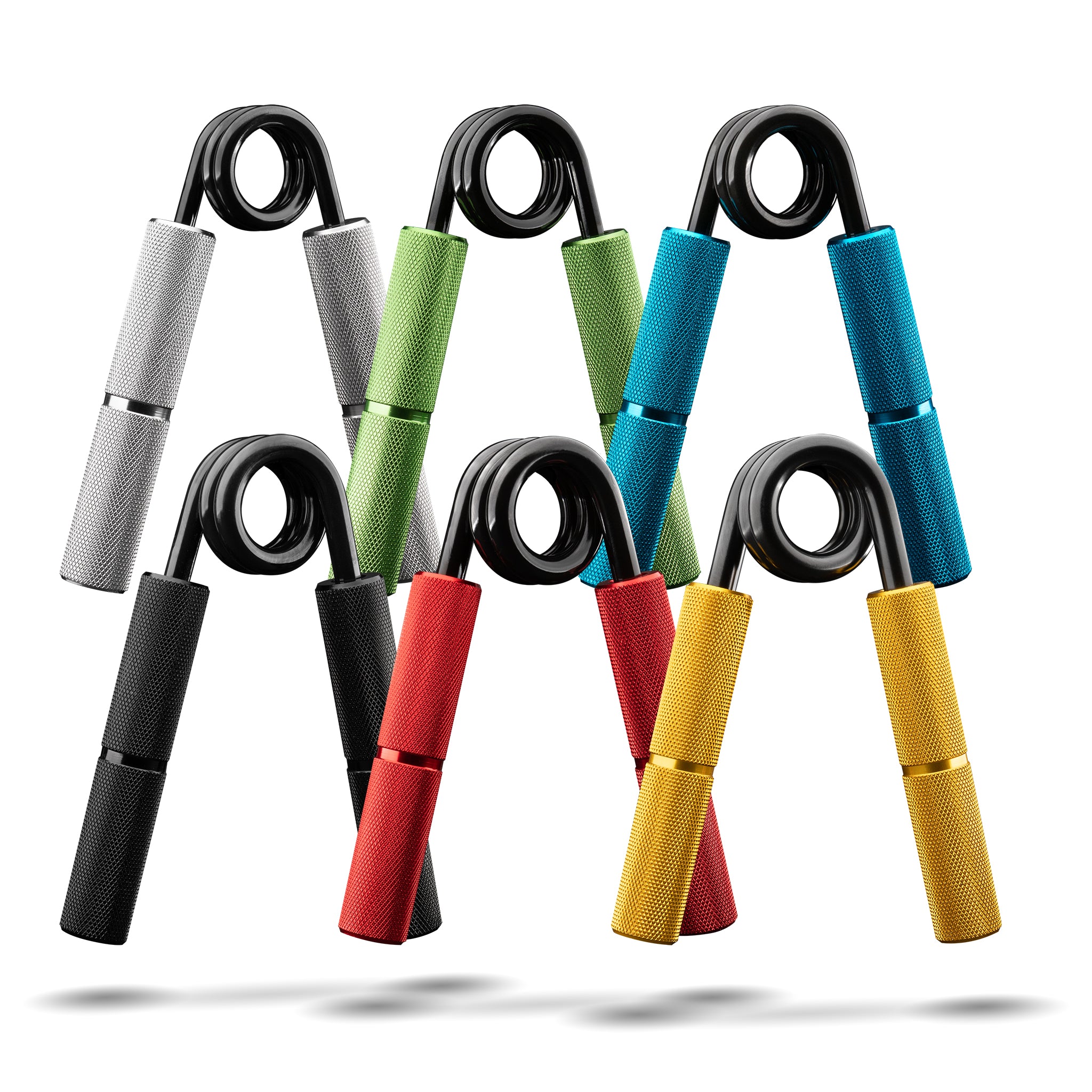 Grip Genie Levels 1 through 6 in their standard colors